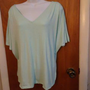 Old Navy Short Sleeve High/Low Top, Teal, XL